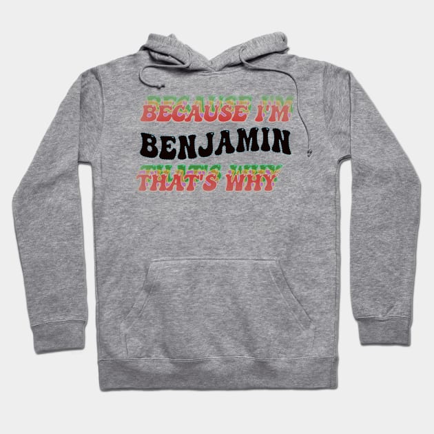 BECAUSE I'M BENJAMIN : THATS WHY Hoodie by elSALMA